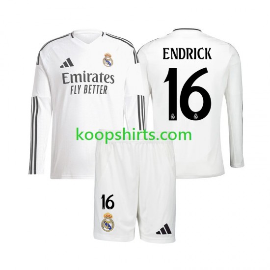 Real Madrid Thuis Tenue Kinder Voetbalshirts Endrick 16 2024-2025 Lange Mouwen Real Madrid Thuis Tenue Kinder Voetbalshirts Endrick 16 2024-2025 Lange Mouwen