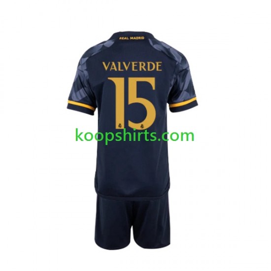 Real Madrid Uit Tenue Kinder Voetbalshirts Federico Valverde 15 2023-2024 Korte Mouwen Real Madrid Uit Tenue Kinder Voetbalshirts Federico Valverde 15 2023-2024 Korte Mouwen