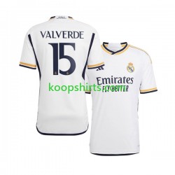 Real Madrid Thuis Tenue Heren Voetbalshirts Federico Valverde 15 2023-2024 Korte Mouwen