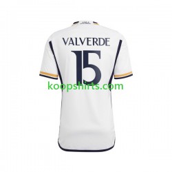 Real Madrid Thuis Tenue Heren Voetbalshirts Federico Valverde 15 2023-2024 Korte Mouwen