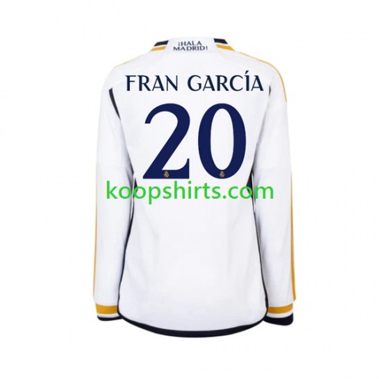 Real Madrid Thuis Tenue Heren Voetbalshirts Fran Garcia 20 2023-2024 Lange Mouwen