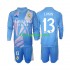 Real Madrid Doelman Thuis Tenue Kinder Voetbalshirts Andriy Lunin 13 2024-2025 Lange Mouwen
