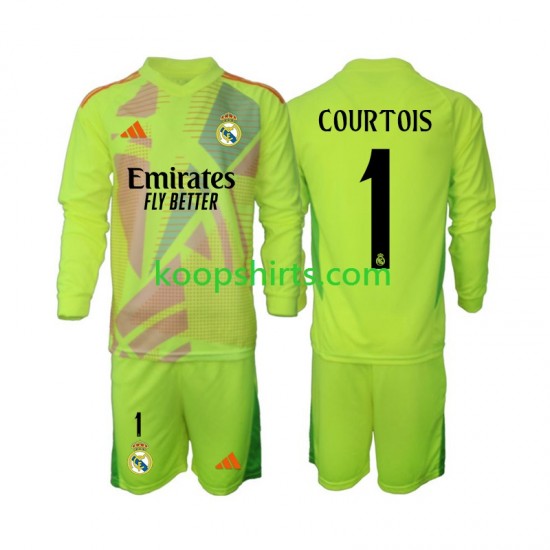 Real Madrid Doelman Vierde Tenue Kinder Voetbalshirts COURTOIS 1 2024-2025 Lange Mouwen Real Madrid Doelman Vierde Tenue Kinder Voetbalshirts COURTOIS 1 2024-2025 Lange Mouwen