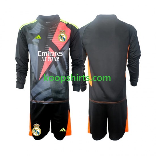 Real Madrid Doelman Uit Zwart Tenue Kinder Voetbalshirts 2024-2025 Lange Mouwen Real Madrid Doelman Uit Zwart Tenue Kinder Voetbalshirts 2024-2025 Lange Mouwen