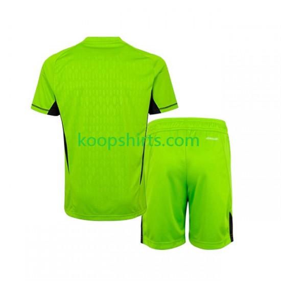Real Madrid Doelman Thuis Tenue Kinder Voetbalshirts 2023-2024 Korte Mouwen