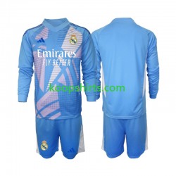 Real Madrid Doelman Thuis Tenue Kinder Voetbalshirts 2024-2025 Lange Mouwen