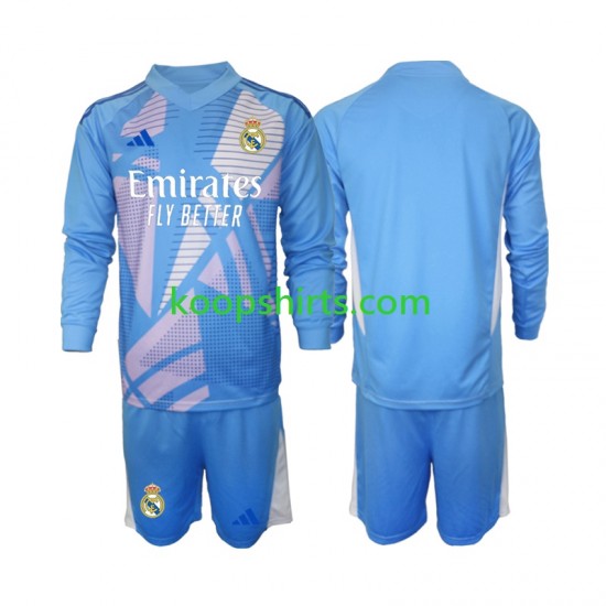 Real Madrid Doelman Thuis Tenue Kinder Voetbalshirts 2024-2025 Lange Mouwen Real Madrid Doelman Thuis Tenue Kinder Voetbalshirts 2024-2025 Lange Mouwen