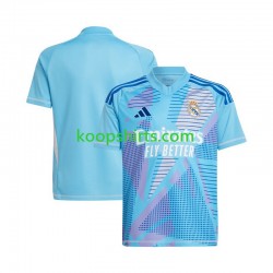 Real Madrid Doelman Thuis Blauw Tenue Heren Voetbalshirts 2024-2025 Korte Mouwen