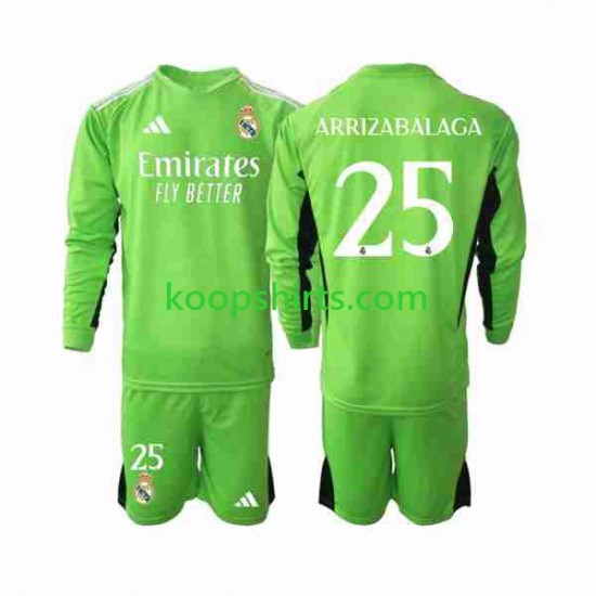 Real Madrid Doelman Thuis Tenue Kinder Voetbalshirts Kepa Arrizabalaga 25 2023-2024 Lange Mouwen Real Madrid Doelman Thuis Tenue Kinder Voetbalshirts Kepa Arrizabalaga 25 2023-2024 Lange Mouwen