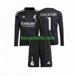 Real Madrid Doelman Uit Tenue Kinder Voetbalshirts Thibaut Courtois 1 2023-2024 Lange Mouwen