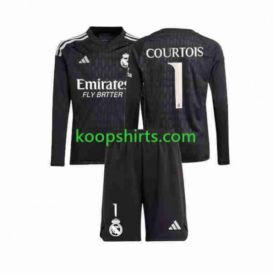 Real Madrid Doelman Uit Tenue Kinder Voetbalshirts Thibaut Courtois 1 2023-2024 Lange Mouwen Real Madrid Doelman Uit Tenue Kinder Voetbalshirts Thibaut Courtois 1 2023-2024 Lange Mouwen