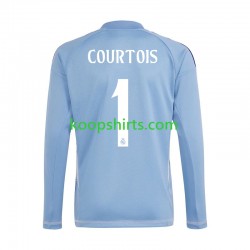 Real Madrid Doelman Thuis Blauw Tenue Heren Voetbalshirts Thibaut Courtois 1 2024-2025 Lange Mouwen