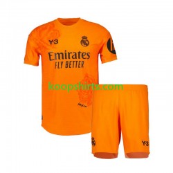 Real Madrid Doelman Derde Oranje Tenue Kinder Voetbalshirts Y3 2023-2024 Korte Mouwen