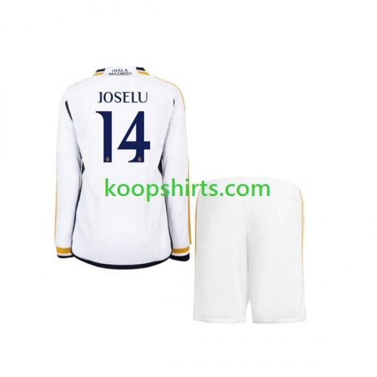 Real Madrid Thuis Tenue Kinder Voetbalshirts JOSELU 14 2023-2024 Lange Mouwen Real Madrid Thuis Tenue Kinder Voetbalshirts JOSELU 14 2023-2024 Lange Mouwen