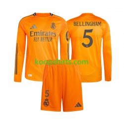 Real Madrid Uit Tenue Kinder Voetbalshirts Jude Bellingham 5 2024-2025 Lange Mouwen