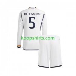 Real Madrid Thuis Tenue Kinder Voetbalshirts Jude Bellingham 5 2023-2024 Lange Mouwen