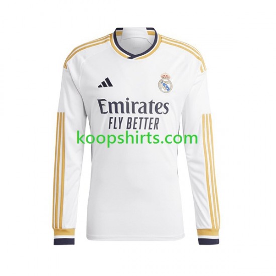 Real Madrid Thuis Tenue Kinder Voetbalshirts Jude Bellingham 5 2023-2024 Lange Mouwen