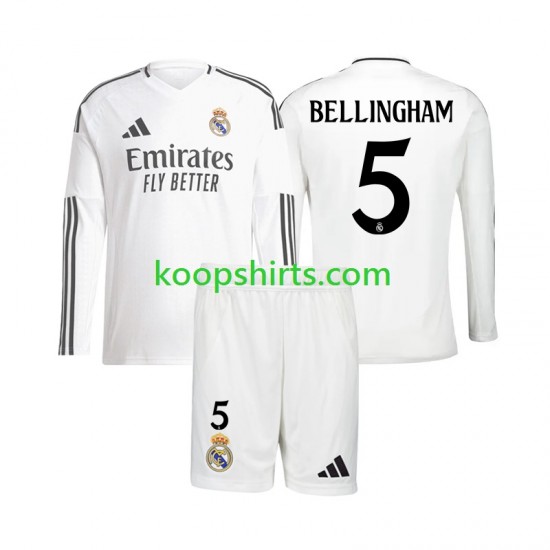 Real Madrid Thuis Tenue Kinder Voetbalshirts Jude Bellingham 5 2024-2025 Lange Mouwen Real Madrid Thuis Tenue Kinder Voetbalshirts Jude Bellingham 5 2024-2025 Lange Mouwen