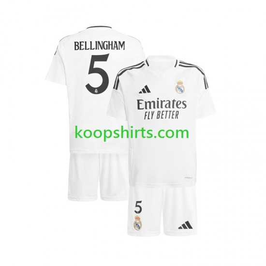 Real Madrid Thuis Wit Tenue Kinder Voetbalshirts Jude Bellingham 5 2024-2025 Korte Mouwen Real Madrid Thuis Wit Tenue Kinder Voetbalshirts Jude Bellingham 5 2024-2025 Korte Mouwen
