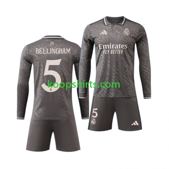 Real Madrid Derde Tenue Kinder Voetbalshirts Jude Bellingham 5 2024-2025 Lange Mouwen Real Madrid Derde Tenue Kinder Voetbalshirts Jude Bellingham 5 2024-2025 Lange Mouwen