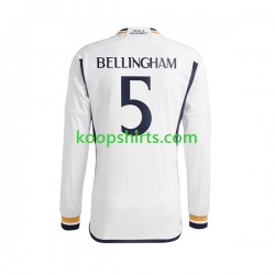 Real Madrid Thuis Tenue Heren Voetbalshirts Jude Bellingham 5 2023-2024 Lange Mouwen