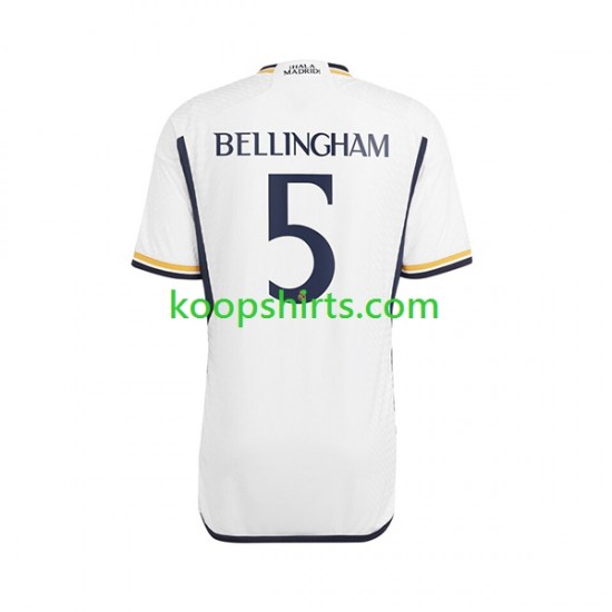 Real Madrid Thuis Tenue Heren Voetbalshirts Jude Bellingham 5 2023-2024 Korte Mouwen