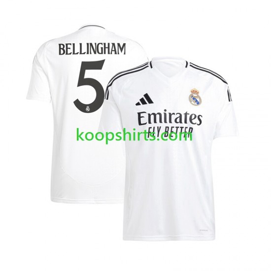 Real Madrid Thuis Tenue Heren Voetbalshirts Jude Bellingham 5 2024-2025 Korte Mouwen Real Madrid Thuis Tenue Heren Voetbalshirts Jude Bellingham 5 2024-2025 Korte Mouwen