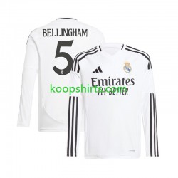Real Madrid Thuis Wit Tenue Heren Voetbalshirts Jude Bellingham 5 2024-2025 Lange Mouwen