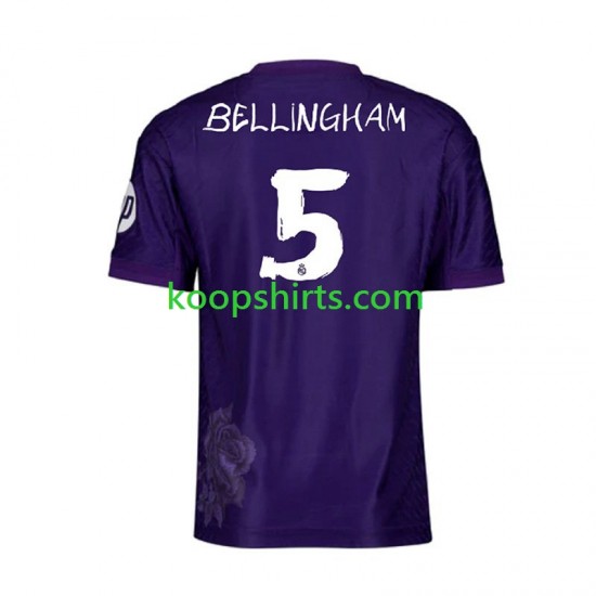 Real Madrid Vierde Paars Tenue Heren Voetbalshirts Jude Bellingham 5 Y-3 2023-2024 Korte Mouwen Real Madrid Vierde Paars Tenue Heren Voetbalshirts Jude Bellingham 5 Y-3 2023-2024 Korte Mouwen
