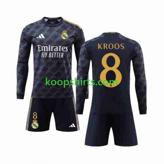Real Madrid Uit Tenue Kinder Voetbalshirts Kroos 8 2023-2024 Lange Mouwen Real Madrid Uit Tenue Kinder Voetbalshirts Kroos 8 2023-2024 Lange Mouwen
