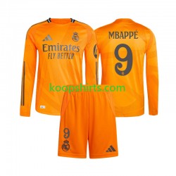 Real Madrid Uit Tenue Kinder Voetbalshirts Kylian Mbappe 9 2024-2025 Lange Mouwen