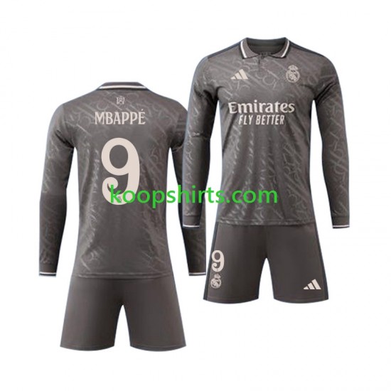Real Madrid Derde Tenue Kinder Voetbalshirts Kylian Mbappe 9 2024-2025 Lange Mouwen Real Madrid Derde Tenue Kinder Voetbalshirts Kylian Mbappe 9 2024-2025 Lange Mouwen