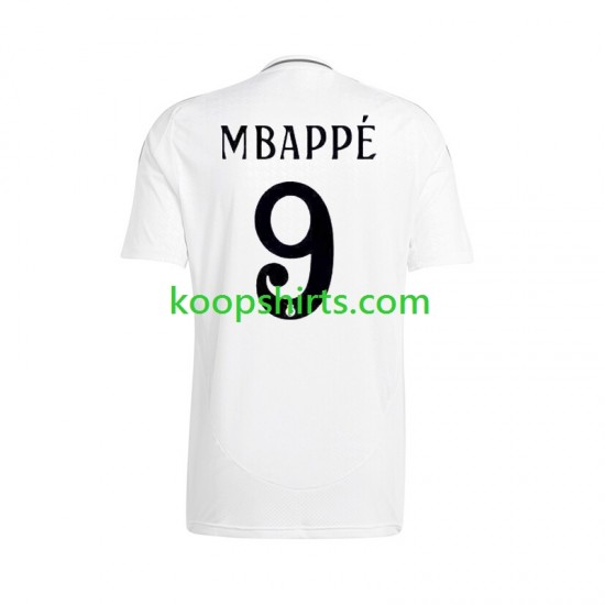 Real Madrid Thuis Tenue Heren Voetbalshirts Kylian Mbappe 9 2024-2025 Korte Mouwen Real Madrid Thuis Tenue Heren Voetbalshirts Kylian Mbappe 9 2024-2025 Korte Mouwen