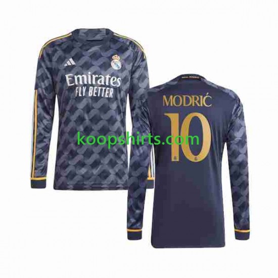 Real Madrid Uit Tenue Heren Voetbalshirts Luka Modric 10 2023-2024 Lange Mouwen Real Madrid Uit Tenue Heren Voetbalshirts Luka Modric 10 2023-2024 Lange Mouwen