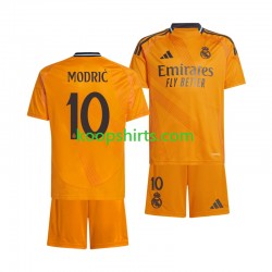 Real Madrid Uit Tenue Kinder Voetbalshirts Luka Modric 10 2024-2025 Korte Mouwen