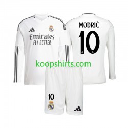 Real Madrid Thuis Tenue Kinder Voetbalshirts Luka Modric 10 2024-2025 Lange Mouwen