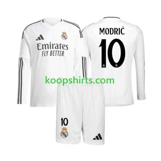 Real Madrid Thuis Tenue Kinder Voetbalshirts Luka Modric 10 2024-2025 Lange Mouwen Real Madrid Thuis Tenue Kinder Voetbalshirts Luka Modric 10 2024-2025 Lange Mouwen