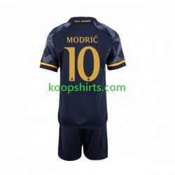 Real Madrid Uit Tenue Kinder Voetbalshirts Modric 10 2023-2024 Korte Mouwen