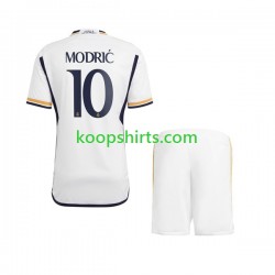 Real Madrid Thuis Tenue Kinder Voetbalshirts Modric 10 2023-2024 Korte Mouwen