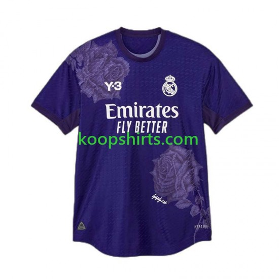 Real Madrid Vierde Paars Tenue Heren Voetbalshirts RODRYGO 11 Y-3 2023-2024 Korte Mouwen