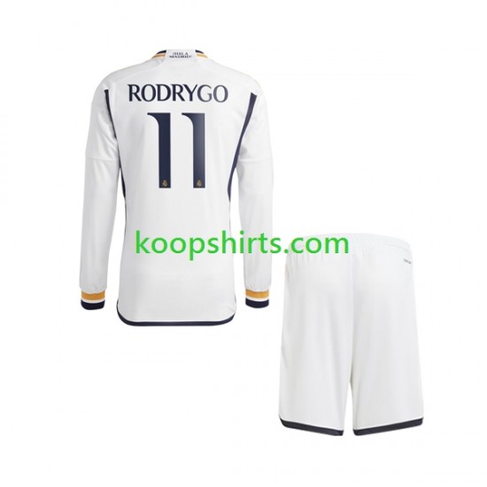 Real Madrid Thuis Tenue Kinder Voetbalshirts Rodrygo Goes 11 2023-2024 Lange Mouwen Real Madrid Thuis Tenue Kinder Voetbalshirts Rodrygo Goes 11 2023-2024 Lange Mouwen