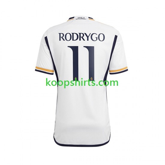 Real Madrid Thuis Tenue Heren Voetbalshirts Rodrygo Goes 11 2023-2024 Korte Mouwen