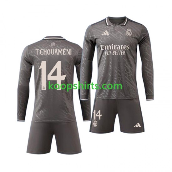 Real Madrid Uit Tenue Kinder Voetbalshirts Tchouameni 14 2024-2025 Lange Mouwen Real Madrid Uit Tenue Kinder Voetbalshirts Tchouameni 14 2024-2025 Lange Mouwen
