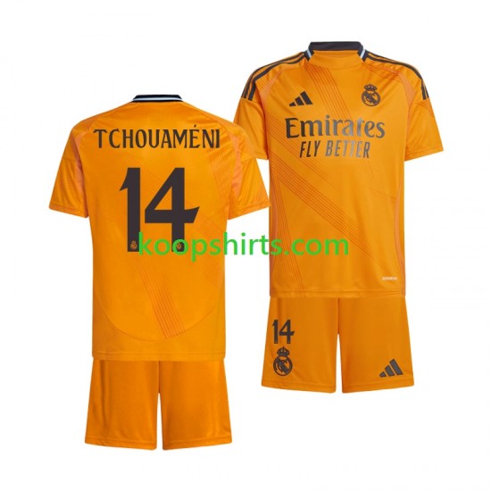 Real Madrid Uit Tenue Kinder Voetbalshirts Tchouameni 14 2024-2025 Korte Mouwen Real Madrid Uit Tenue Kinder Voetbalshirts Tchouameni 14 2024-2025 Korte Mouwen