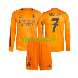Real Madrid Uit Tenue Kinder Voetbalshirts Vinicius Junior 7 2024-2025 Lange Mouwen
