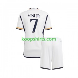 Real Madrid Thuis Tenue Kinder Voetbalshirts Vinicius Junior 7 2023-2024 Korte Mouwen