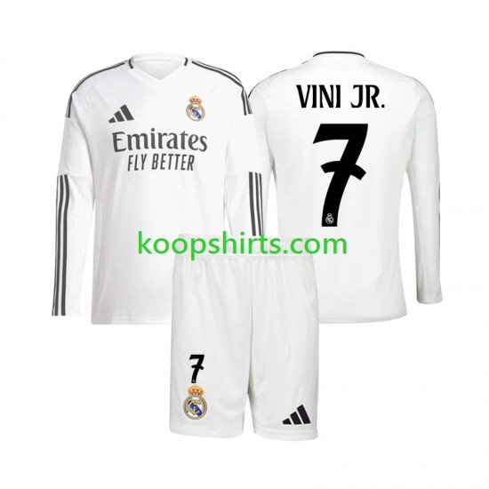 Real Madrid Thuis Tenue Kinder Voetbalshirts Vinicius Junior 7 2024-2025 Lange Mouwen Real Madrid Thuis Tenue Kinder Voetbalshirts Vinicius Junior 7 2024-2025 Lange Mouwen