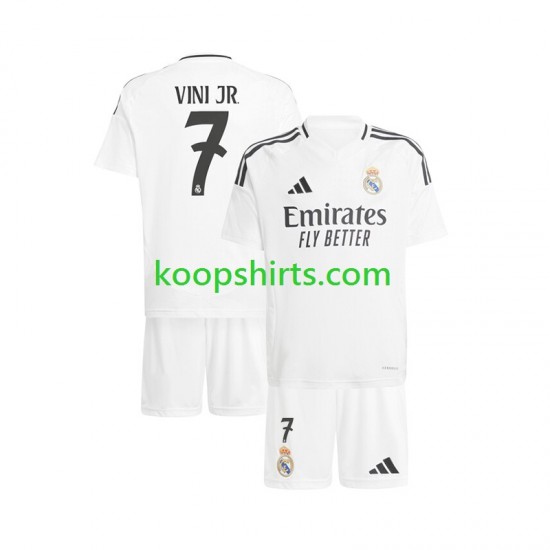 Real Madrid Thuis Wit Tenue Kinder Voetbalshirts Vinicius Junior 7 2024-2025 Korte Mouwen Real Madrid Thuis Wit Tenue Kinder Voetbalshirts Vinicius Junior 7 2024-2025 Korte Mouwen