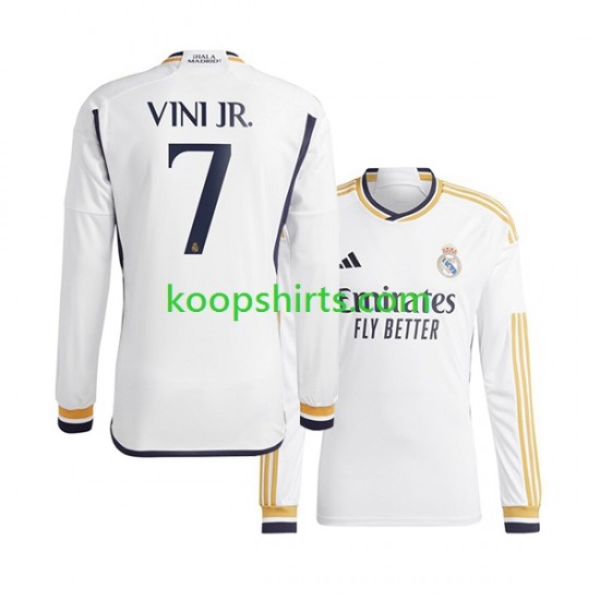 Real Madrid Thuis Tenue Heren Voetbalshirts Vinicius Junior 7 2023-2024 Lange Mouwen Real Madrid Thuis Tenue Heren Voetbalshirts Vinicius Junior 7 2023-2024 Lange Mouwen