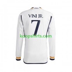 Real Madrid Thuis Tenue Heren Voetbalshirts Vinicius Junior 7 2023-2024 Lange Mouwen
